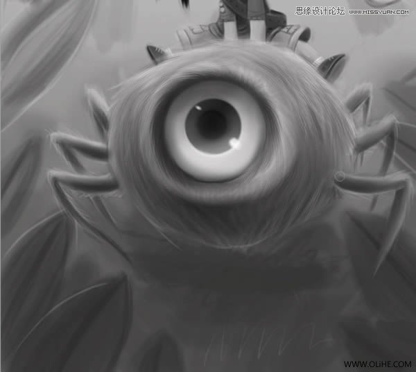 Photoshop绘制一幅骑在宠物蜘蛛上的孩子奇幻插画教程