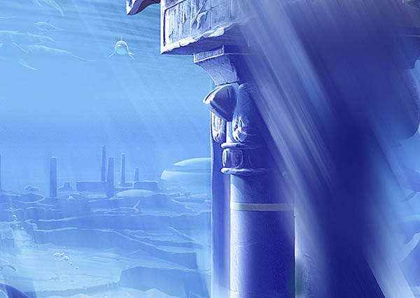 PS合成唯美梦幻青绿色的人物场景教程