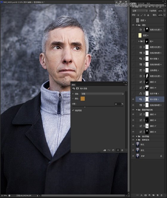 Photoshop调出欧美男士照片超质感的时尚冷色调效果