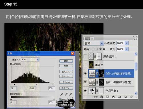Photoshop合成长满青苔的真人男生石像效果图片