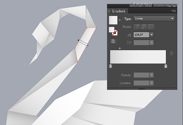 Illustrator绘制折纸风格的天鹅图标教程,PS教程,思缘教程网