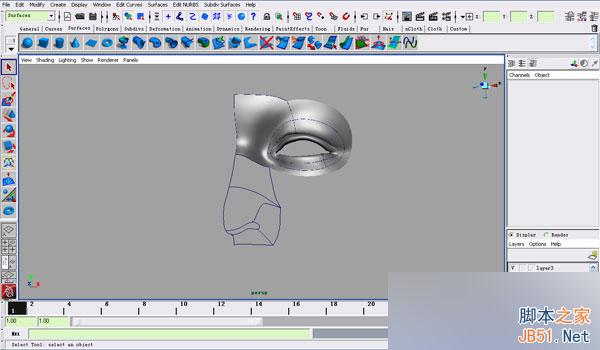 MAYA NURBS制作高精度生物模型详解 脚本之家 MAYA建模教程