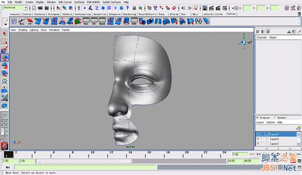 MAYA NURBS制作高精度生物模型详解 脚本之家 MAYA建模教程