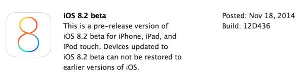苹果官方iOS8.2 beta版固件下载地址大全