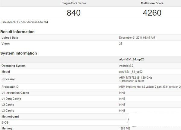 mt6752跑分怎么样？联发科mt6752跑分评测1