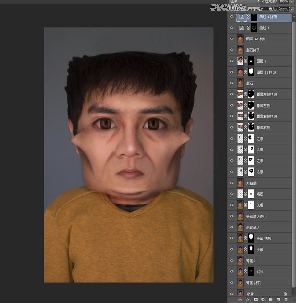 Photoshop把人物照片变成搞怪的大头漫画效果