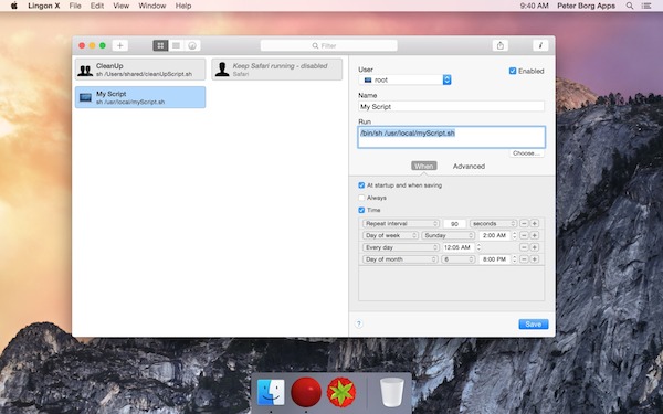应用/脚本自动化运行工具 Lingon X for mac V7.4.6 苹果电脑版