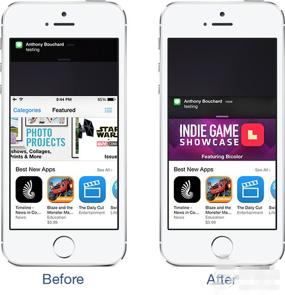 iPhone6/6 Plus越狱用户必备插件：横幅通知轻松点看