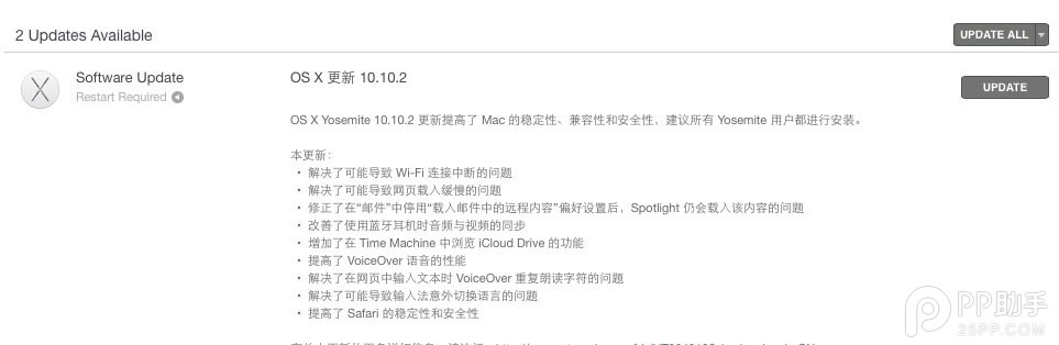 OS X 10.10.2正式版发布：WiFi和邮箱噩梦终结