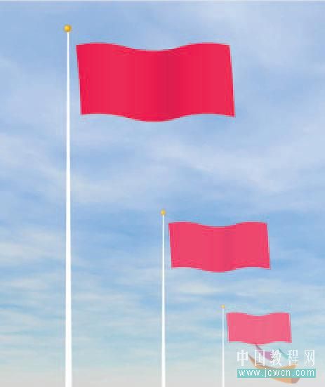 Flash cs3运用遮罩鼠绘飘扬的红旗帜”