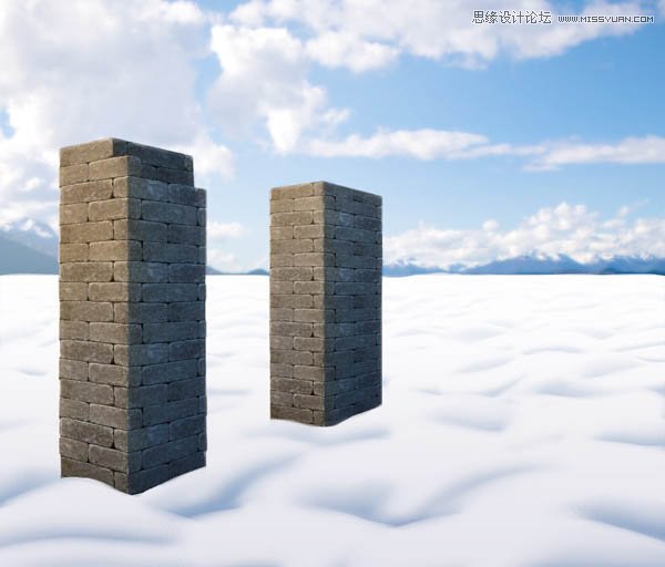 使用PS制作建筑物冬季积雪效果教程