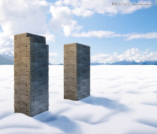 使用PS制作建筑物冬季积雪效果教程