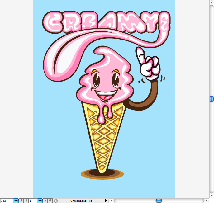 AI绘制可爱的卡通风格奶油冰淇淋海报