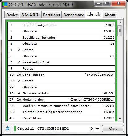 SSD-Z固态硬盘检测工具 v16.09.09 绿色中文免费版