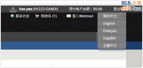 Gandi.net切换为中文