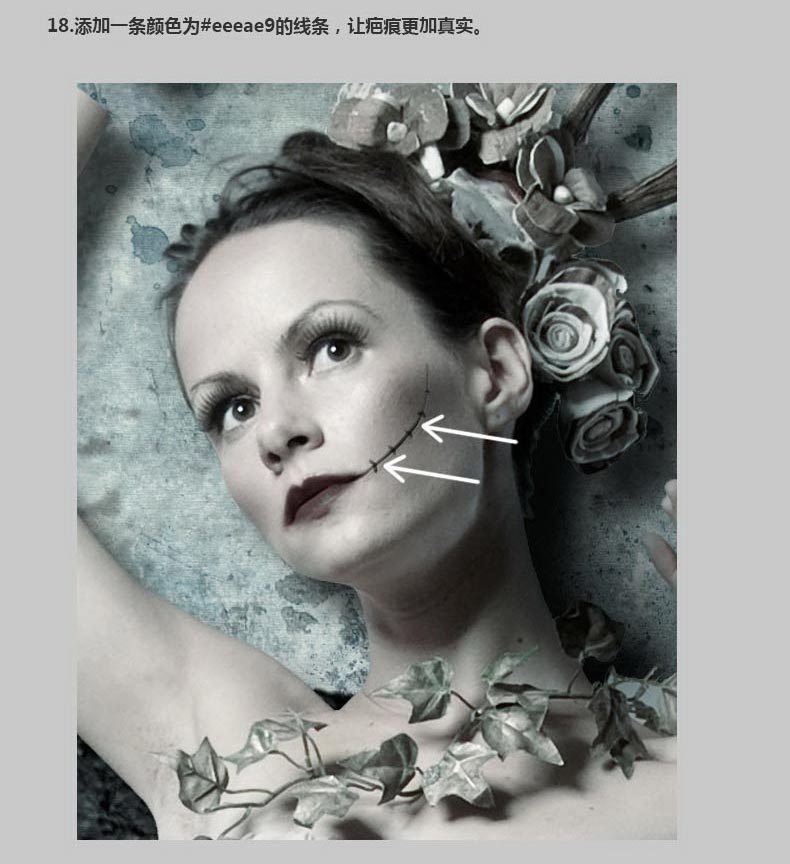 Photoshop合成非常恐怖的女木偶提线傀儡教程