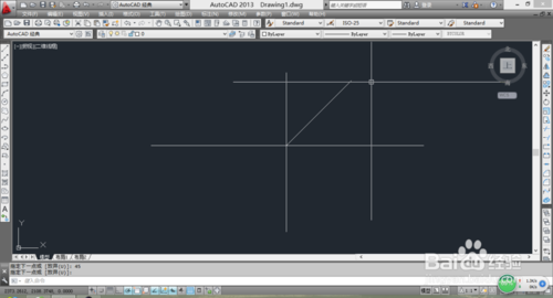 利用CAD画有角度有长度的直线