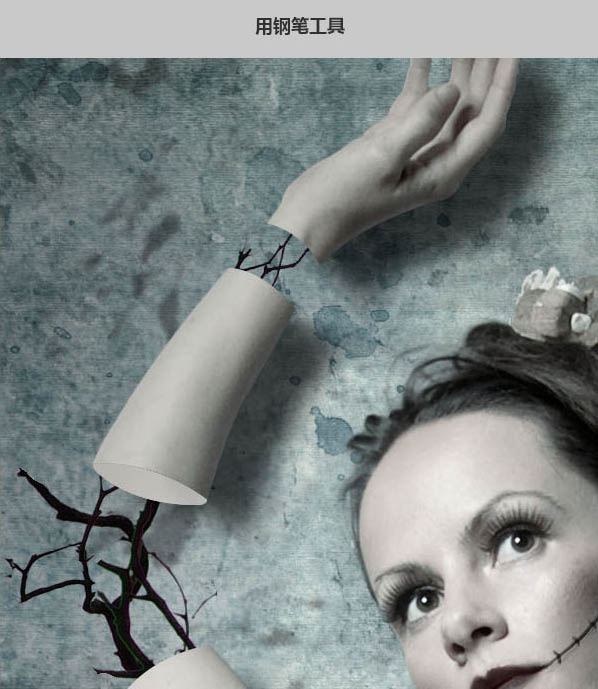 PS合成恐怖的白衣半身幽灵教程