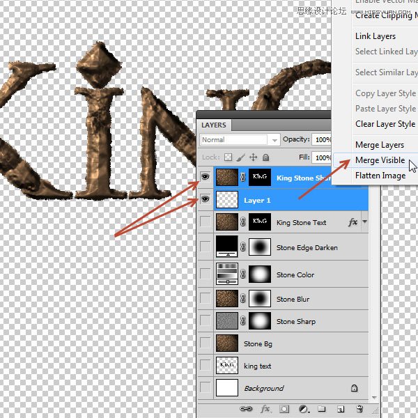 Photoshop制作花藤装饰的岩石字艺术字教程