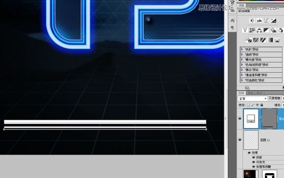 PS制作超炫的蓝色霓虹文字效果