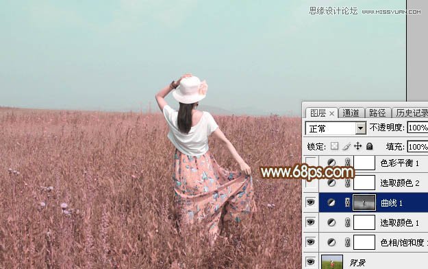 Photoshop调出外景人像韩系粉色效果图,PS教程