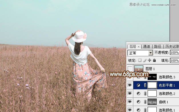 Photoshop调出外景人像韩系粉色效果图,PS教程