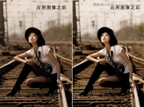 Photoshop调出美女冷冷的复古黄色调,PS教程