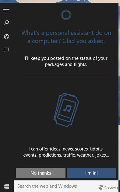 Win10 10130预览版Cortana获得改进”