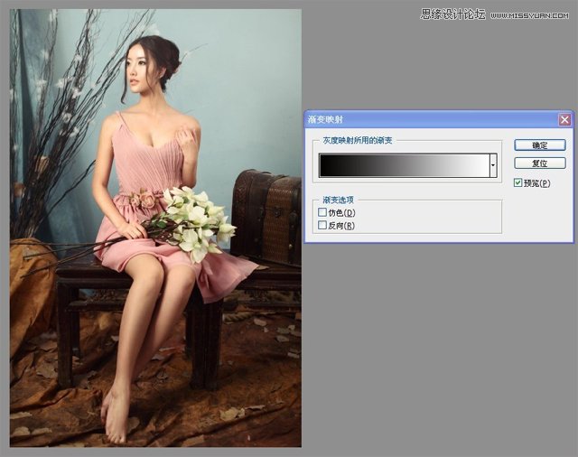 Photoshop调色给室内模特添加淡雅肤色效果