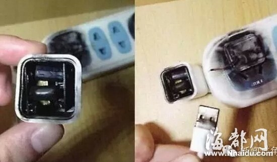 女孩用iPad充电器给iPhone 6充电 被电死