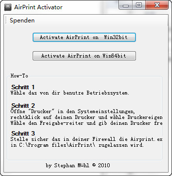 airprint activator.exe下载 airprint activator for windows v1.0 英文免费绿色版