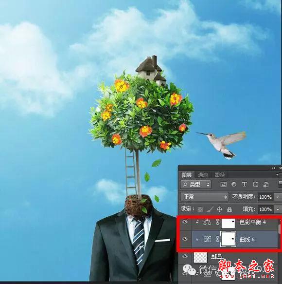 用PS合成另类抽象的鲜花头像图片效果