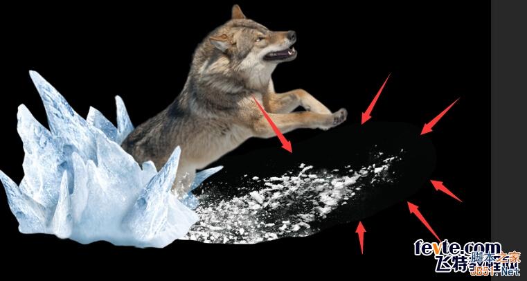PS合成从冰雪地里冲出来的狼特效教程