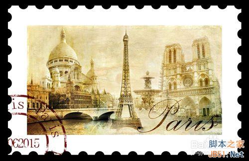 用Photoshop绘制复古风的邮票和邮戳”