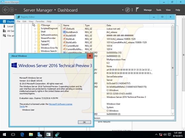 海量截图＋下载：Windows Server 2016第三技术预览版泄露