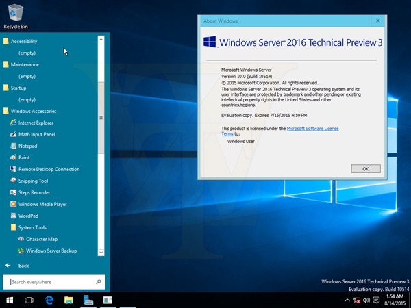 海量截图＋下载：Windows Server 2016第三技术预览版泄露