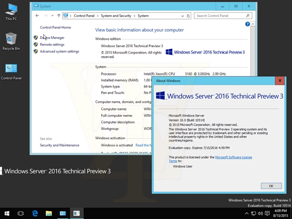 海量截图＋下载：Windows Server 2016第三技术预览版泄露