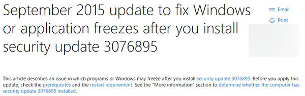 微软发布新的自动修复补丁KB3092627 可修复Win7更新错误”