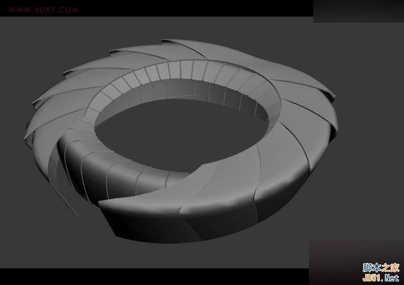 3dmax建造魚鱗狀體育場外觀建模_建模教程_3dmax教程_媒體動畫_腳本之