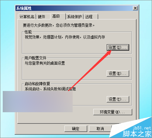 电脑中的性能设置更改后如何恢复它原来的外观？