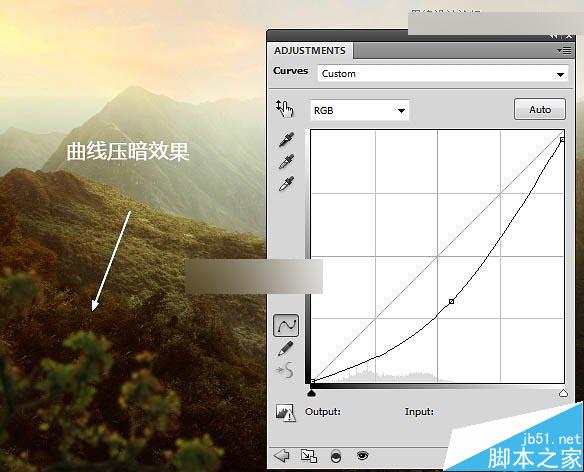 Photoshop合成唯美的山峰晨光效果图