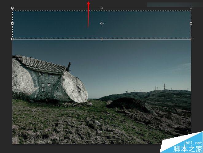 Photoshop合成冷色风格的破损巨石人脸场景效果图