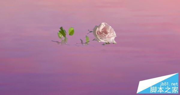 Photoshop合成梦幻风格湖载满鲜花的湖中小舟场景图