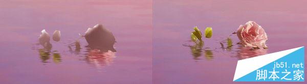 Photoshop合成梦幻风格湖载满鲜花的湖中小舟场景图