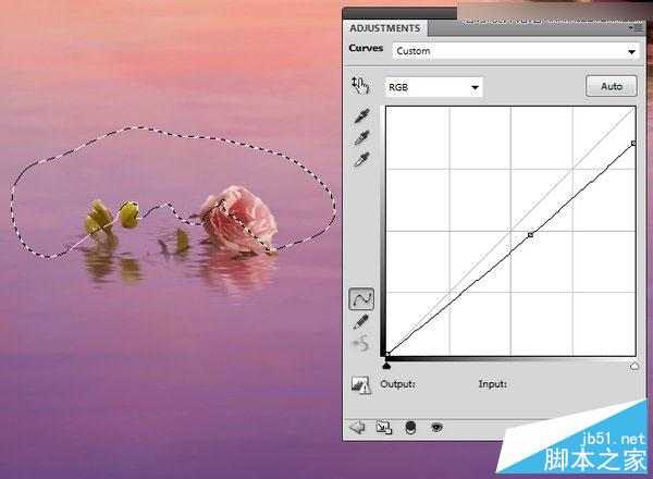 Photoshop合成梦幻风格湖载满鲜花的湖中小舟场景图