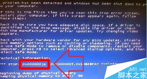 Win7系统开机蓝屏并提示错误代码0x0000002E的原因及解决方法”