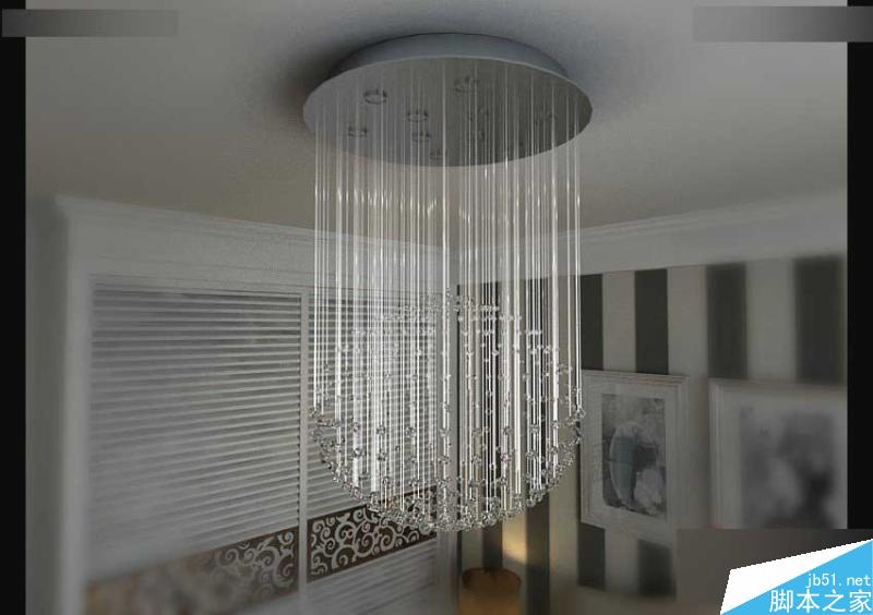 3DMAX制作漂亮逼真的玻璃风格的水晶吊灯材质教程”