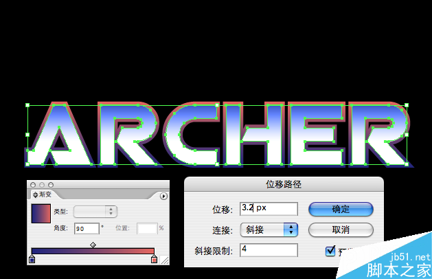 AI制作质感金属文字效果教程 脚本之家 AI实例教程