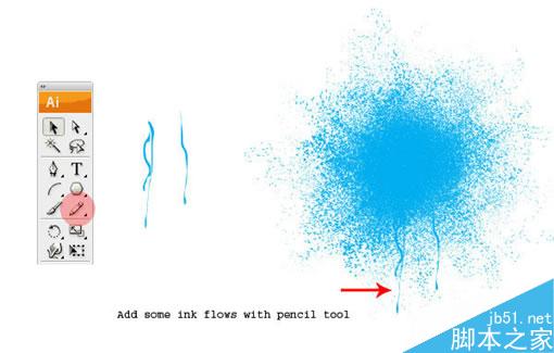 AI教程：制作色彩喷溅效果 脚本之家 AI教程