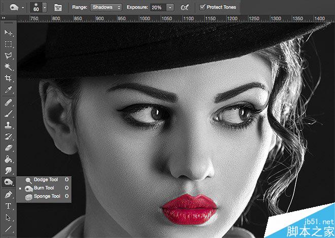 Photoshop制作罪恶之城的电影风格的手拿抢美女人像